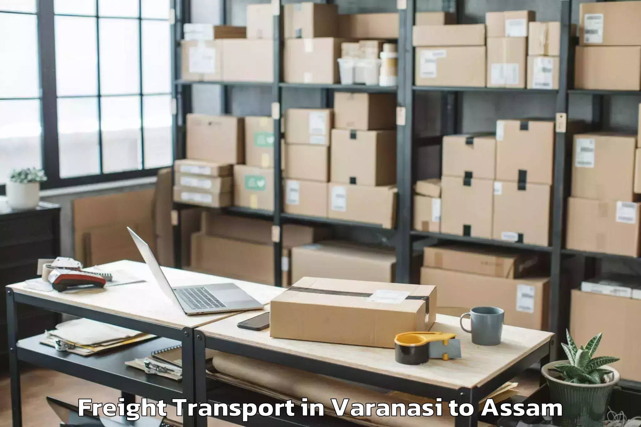 Book Varanasi to Dibrugarh University Dibrugarh Freight Transport